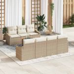 Set de canapele pentru grădină 8 pcs Bej, alb GartenMobel Dekor