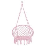 Hamac brazilian, tip scaun, Springos, roz, max 150kg, 79x80x120 cm GartenVIP DiyLine
