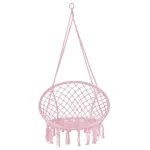 Hamac brazilian, tip scaun, Springos, roz, max 150kg, 79x80x120 cm GartenVIP DiyLine
