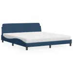 Pat cu saltea, albastru, 180x200 cm, material textil GartenMobel Dekor