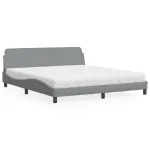 Pat cu saltea, gri deschis, 180x200 cm, material textil GartenMobel Dekor