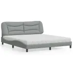 Pat cu saltea, gri deschis, 180x200 cm, material textil GartenMobel Dekor