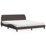 Pat cu saltea maro închis 180x200cm material textil GartenMobel Dekor