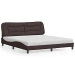 Pat cu saltea maro închis 180x200cm material textil GartenMobel Dekor