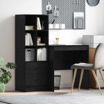 Birou cu spațiu de depozitare cu sertar 2 pcs Stejar negru GartenMobel Dekor