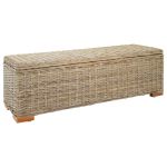 Ladă depozitare natural 110 cm ratan kubu natural/lemn mahon GartenMobel Dekor
