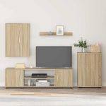 Set de 4 piese pentru cabinet TV Pe perete 4 pcs Stejar sonoma GartenMobel Dekor