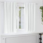 Perdele cu perdele 2 pcs Alb Strălucitor Poliester GartenMobel Dekor