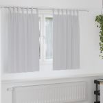 Perdele cu perdele 2 pcs Gri deschis Poliester GartenMobel Dekor