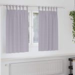 Perdele cu perdele 2 pcs Gri metalic Poliester GartenMobel Dekor