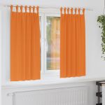 Perdele cu perdele 2 pcs Portocaliu intens Poliester GartenMobel Dekor