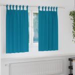 Perdele cu perdele 2 pcs Turcoaz Poliester GartenMobel Dekor