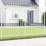 Gard de Grădină Alb 190 cm Oțel vopsit în pulbere GartenMobel Dekor