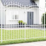 Gard de Grădină Alb 215 cm Oțel vopsit în pulbere GartenMobel Dekor