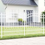 Gard de grădină Alb 165 cm Oțel vopsit în pulbere GartenMobel Dekor