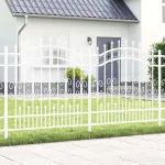 Gard de grădină Alb 165 cm Oțel vopsit în pulbere GartenMobel Dekor