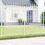 Gard de grădină Alb 190 cm Oțel vopsit în pulbere GartenMobel Dekor
