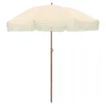 Umbrelă de soare Galben și alb Ø 160 x 195 cm Oțel GartenMobel Dekor