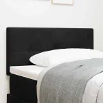 Tăblie cap Pe perete cu headboard Manual Negru 80 cm Catifea GartenMobel Dekor