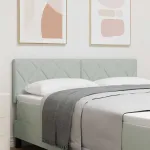 Tăblie cap Pe perete Geometric Gri deschis 144 cm Catifea GartenMobel Dekor