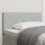 Tăblie cap Pe perete Geometric Manual Gri deschis 90 cm Catifea GartenMobel Dekor