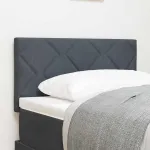 Tăblie cap Pe perete Geometric Manual Gri închis 80 cm Catifea GartenMobel Dekor