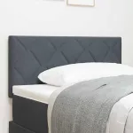 Tăblie cap Pe perete Geometric Manual Gri închis 90 cm Catifea GartenMobel Dekor