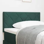 Tăblie cap Pe perete Geometric Verde închis 90 cm Catifea GartenMobel Dekor