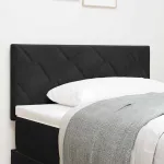 Tăblie cap Pe perete Geometric cu headboard Negru 90 cm Catifea GartenMobel Dekor
