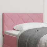 Tăblie cap Pe perete Geometric cu headboard Roz 100 cm Catifea GartenMobel Dekor
