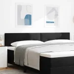 Tăblie cap Pe perete cu headboard Manual Negru 200 cm Catifea GartenMobel Dekor