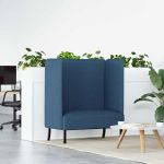 Canapea cu spătar înalt albastru 109 x 56 x 121 cm țesătură GartenMobel Dekor