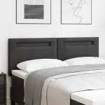 Tăblie cap Pe perete cu headboard Manual Negru 144 cm PVC GartenMobel Dekor