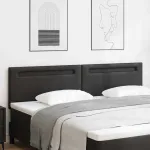 Tăblie cap Pe perete cu headboard Manual Negru 200 cm PVC GartenMobel Dekor