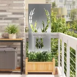 Panou Decorativ de Grădină Argintiu 50 x 140 cm Oțel galvanizat GartenMobel Dekor