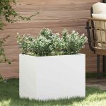 Vază pentru Grădină Alb 50 x 32 x 40 cm Oțel laminat la rece GartenMobel Dekor