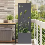 Ghiveci de Grădină cu Panou Decorativ Antracit 50 x 140 cm GartenMobel Dekor