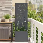 Ghiveci de Grădină cu Panou Decorativ Antracit 50 x 140 cm GartenMobel Dekor