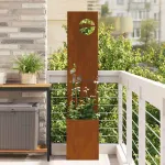 Ghiveci de Grădină cu Panou Decorativ Ruginit 32 x 140 cm GartenMobel Dekor