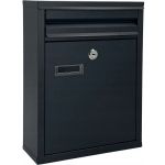 Cutie postala de exterior, pentru gard sau perete, din otel zincat, cu incuietoare, 32x8x25cm, gri inchis Household NewTrend
