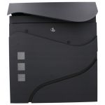 Cutie postala de exterior, pentru gard sau perete, din otel zincat, cu incuietoare, 37x11x37cm, gri inchis Household NewTrend