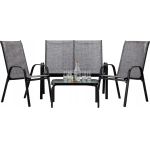 Set mobilier gradina textilene, 2 scaune, 1 canapea si 1 masa, gri deschis Household NewTrend