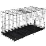 Cusca pentru animale, 2 usi, Pliabila din metal, XXL, Negru, 130x70x61 cm Household NewTrend