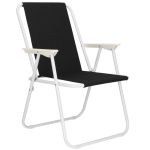 Scaun de plaja Sersimo, pliabil, 100kg, 52x73cm, negru alb Household NewTrend