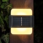 Set 2 lampi solare LED de perete, IP44 pentru exterior, autonomie 12 ore, 9x9x2.3cm, negru Household NewTrend