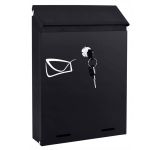 Cutie postala de exterior, pentru gard sau perete, din otel zincat, cu incuietoare, 26x6x19cm, gri inchis Household NewTrend