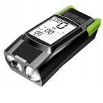 Far bicicleta 3 in 1, 2x LED 5 Wati, claxon, vitezometru, distanta, acumulator 4000mAh, USB, rezistent la apa Household NewTrend