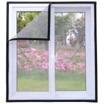 Plasa anti-insecte, pentru geam, fixare scai, dimensiune ajustabila, 130x150cm, negru Household NewTrend
