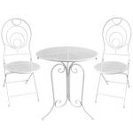 Set mobilier gradina metalic Elba, 2 scaune pliabile, 1 masa, alb Household NewTrend