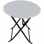 Masa rotunda pliabila multifunctionala, diametru 60cm, alba Household NewTrend